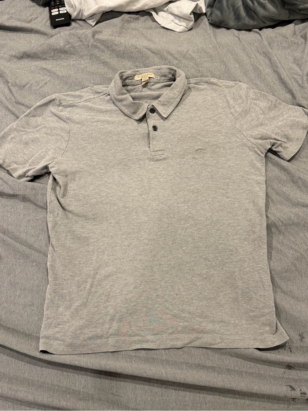 Burberry boys gray polo shirt small